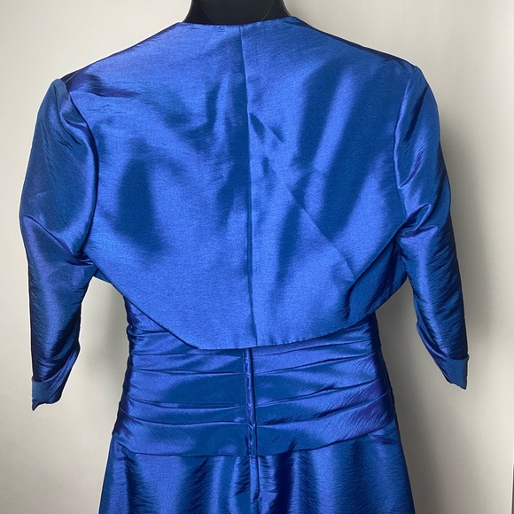 Caterina Collections Navy Blue Dress with Jacket -Size 10 - Picture 3 of 4